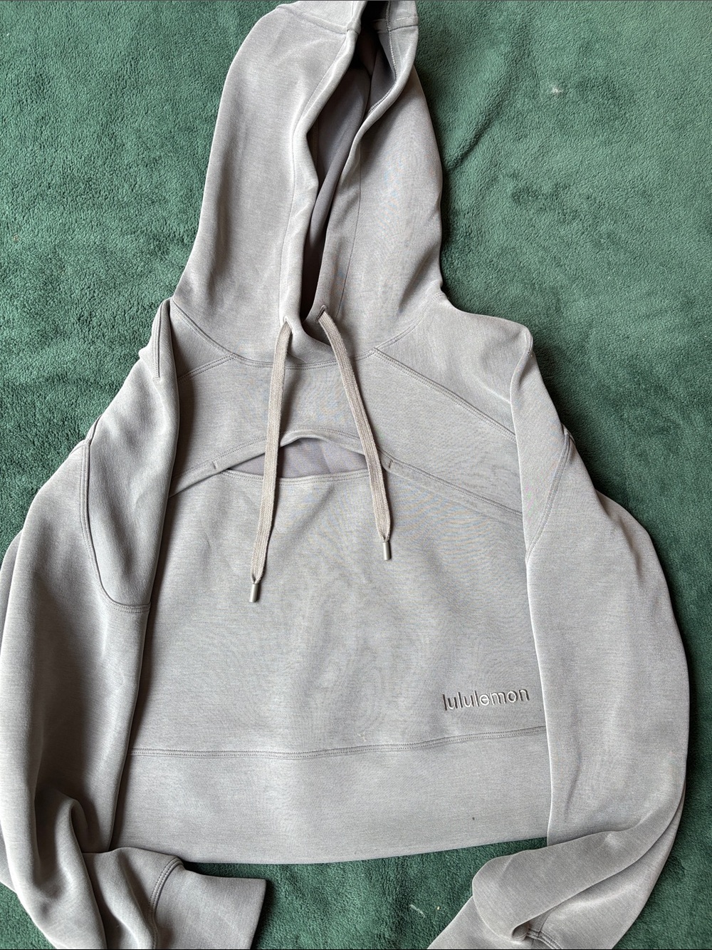 lululemon athletica Light Gray Cropped Hoodie